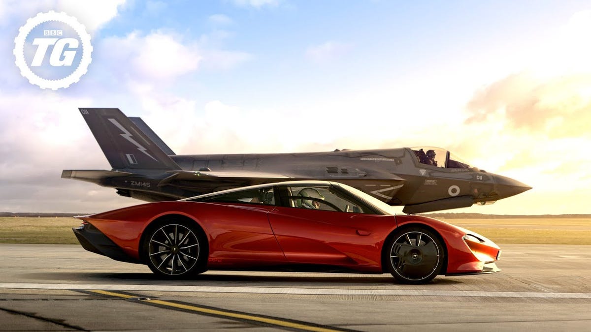 McLaren Speedtail vs. F35 Fighter Jet: Top Gear Video