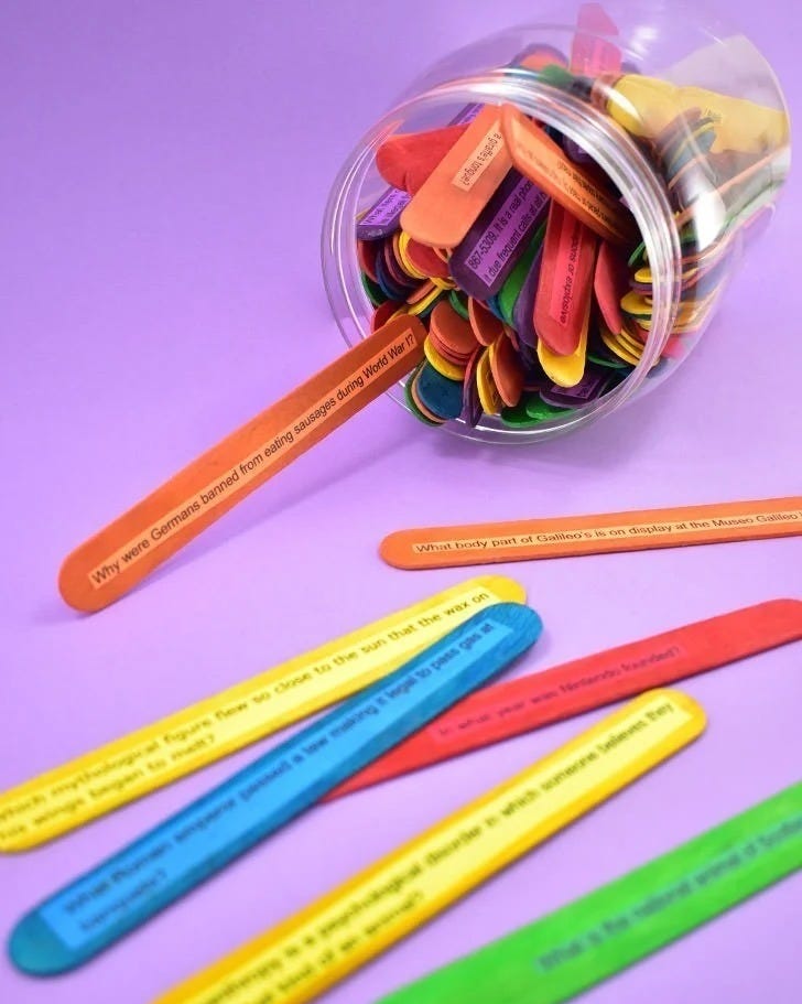 tailgate games Trivia Popsicle Sticks tailgate games trivia popsicle sticks