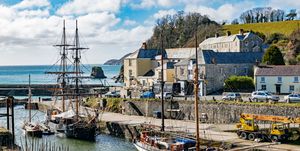 Tall Ships In The Historic Port Of Charlestown, Cornwall, England, Britain, UK