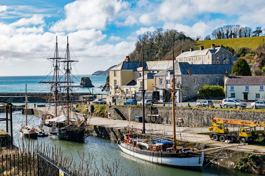Tall Ships In The Historic Port Of Charlestown, Cornwall, England, Britain, UK