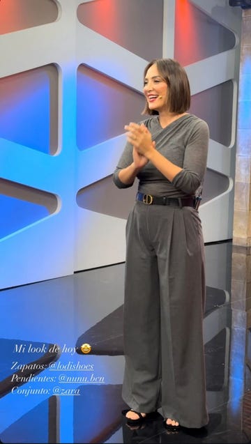 tamara falco traje gris