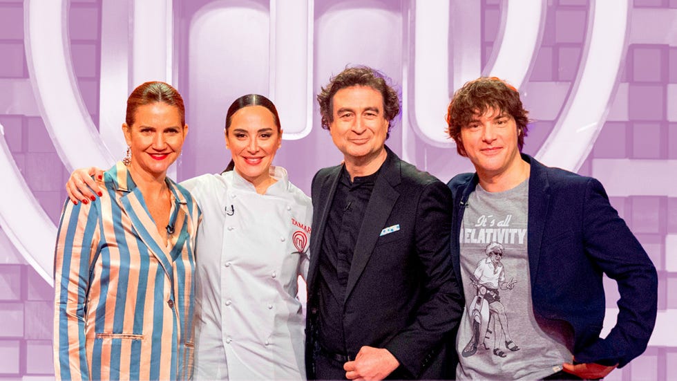 el jurado de masterchef, jordi cruz, pepe rodriguez y samantha vallejo nagera, con tamara falco