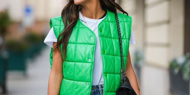  Chaleco acolchado para mujer, chaleco con bolsillo y soporte  para cuello, fácil de llevar y estilo de chaleco (color: verde, tamaño:  mediano) : Ropa, Zapatos y Joyería