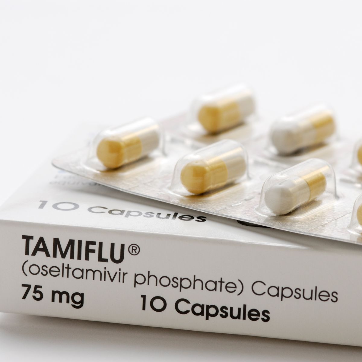 Tamiflu (oseltamivir phosphate), an antiviral medication used to treat influenza A and influenza B including swine flu and avian flu.