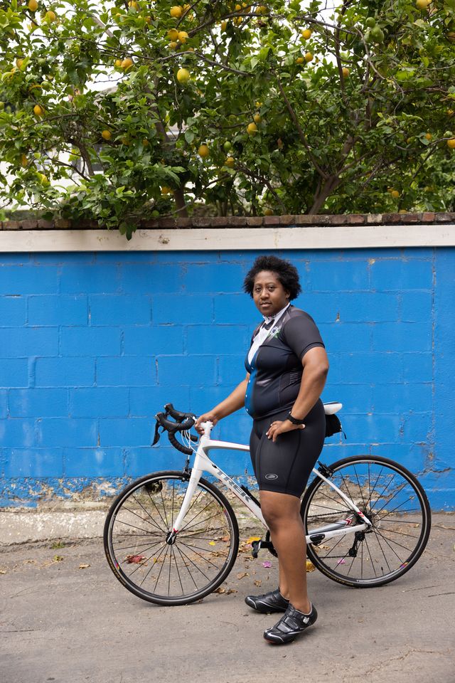 tamika butler photographed with her bike in los angeles in may 2021