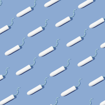 tampons on a blue background