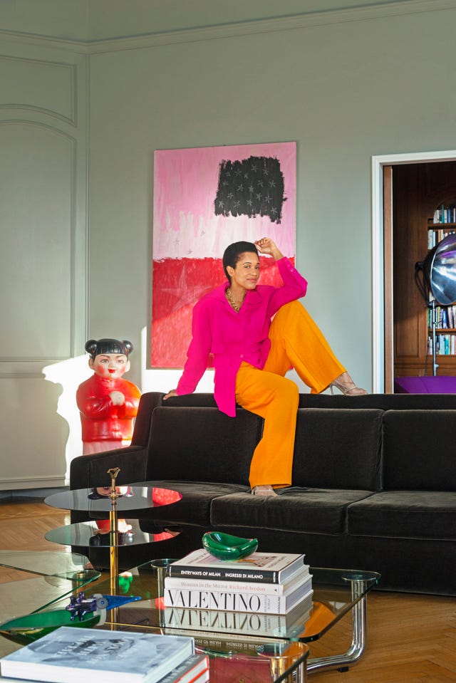 tamu mcpherson, founder of all the pretty birds, in her milan home