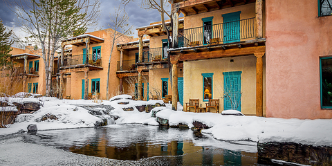 Winter, Water, House, Snow, Town, Neighbourhood, Home, Building, Architecture, Residential area, 