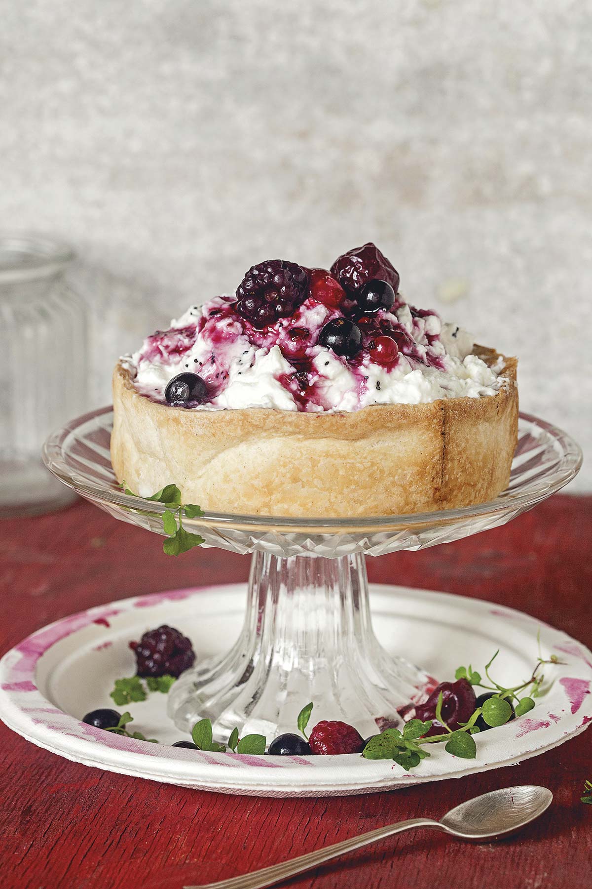 tarta de queso mascarpone y frutos rojos
