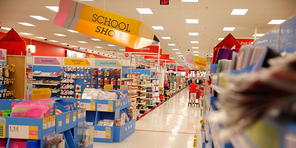 back to school aisle at Target