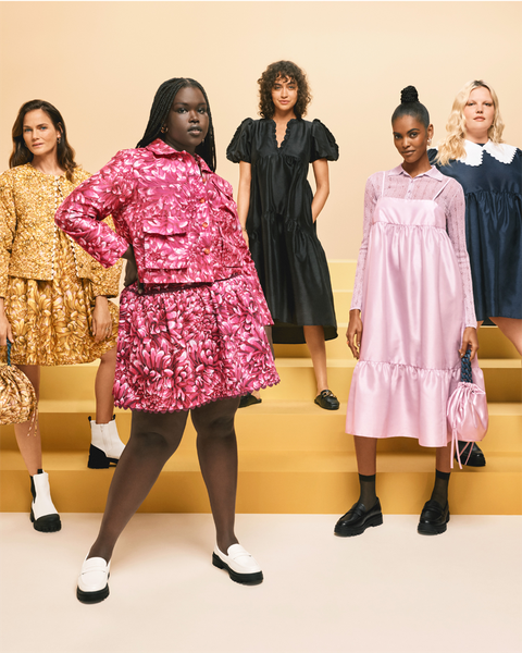 five models wear kika vargas for target in a news story about the target fall designer collaboration 2022