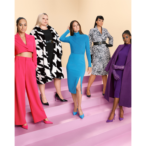 models wear looks from sergio hudson for target to illustrate news about the target fall designer collaboration 2022