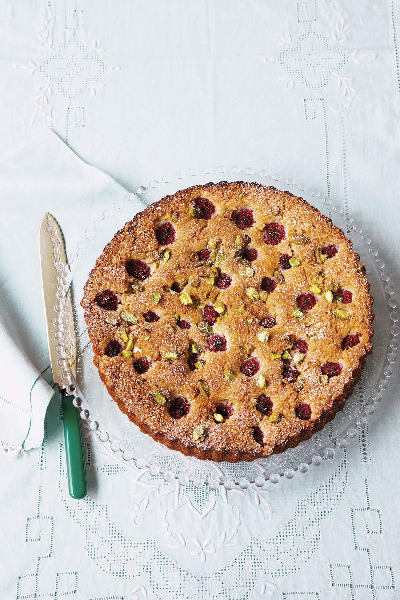 tarta de almendras y frambuesas