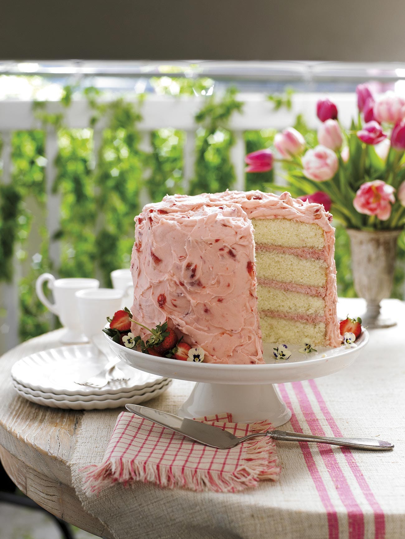 tarta de crema de fresa