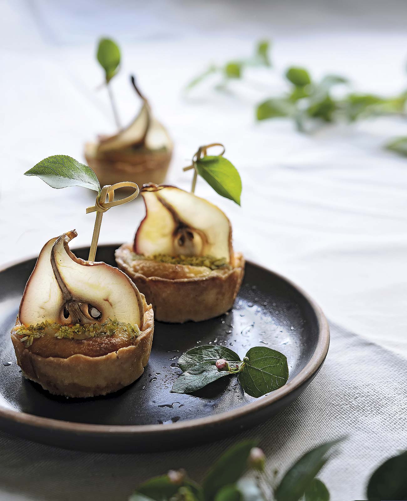 tartaletas de ricota y pera