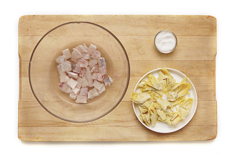 Tartar de lubina con alcachofas 2