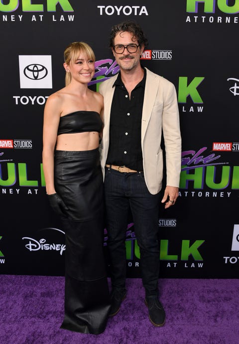 tatiana maslany and brendan hines at the she hulk attorney at law premiere