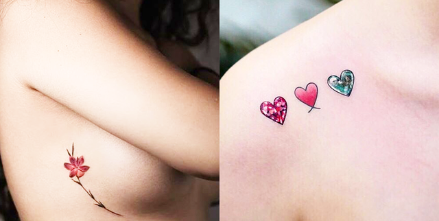 Temporary tattoo, Skin, Pink, Arm, Hand, Tattoo, Heart, Finger, Lip, Shoulder, 