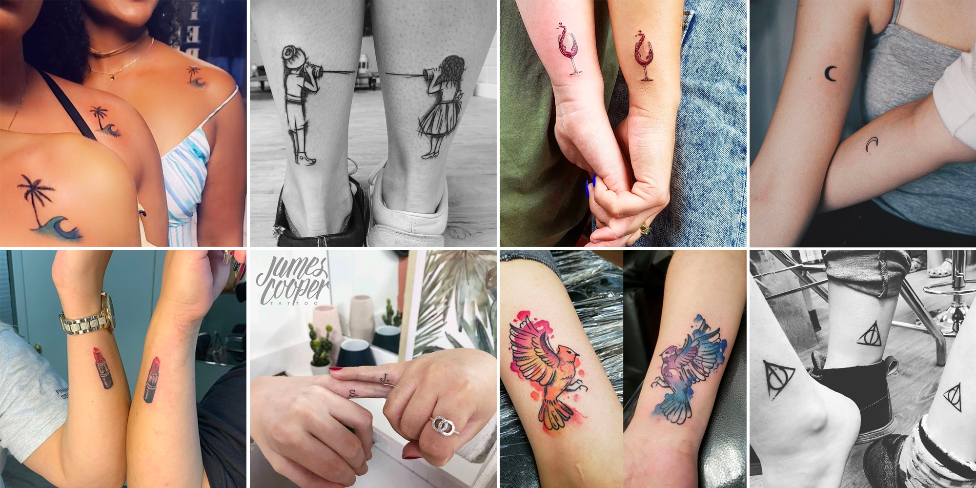 best friend matching tattoos on finger