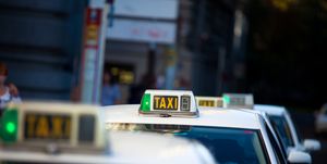 taxi cabs in madrid, spain