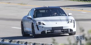 porsche taycan turbo s at milford gm proving grounds testing