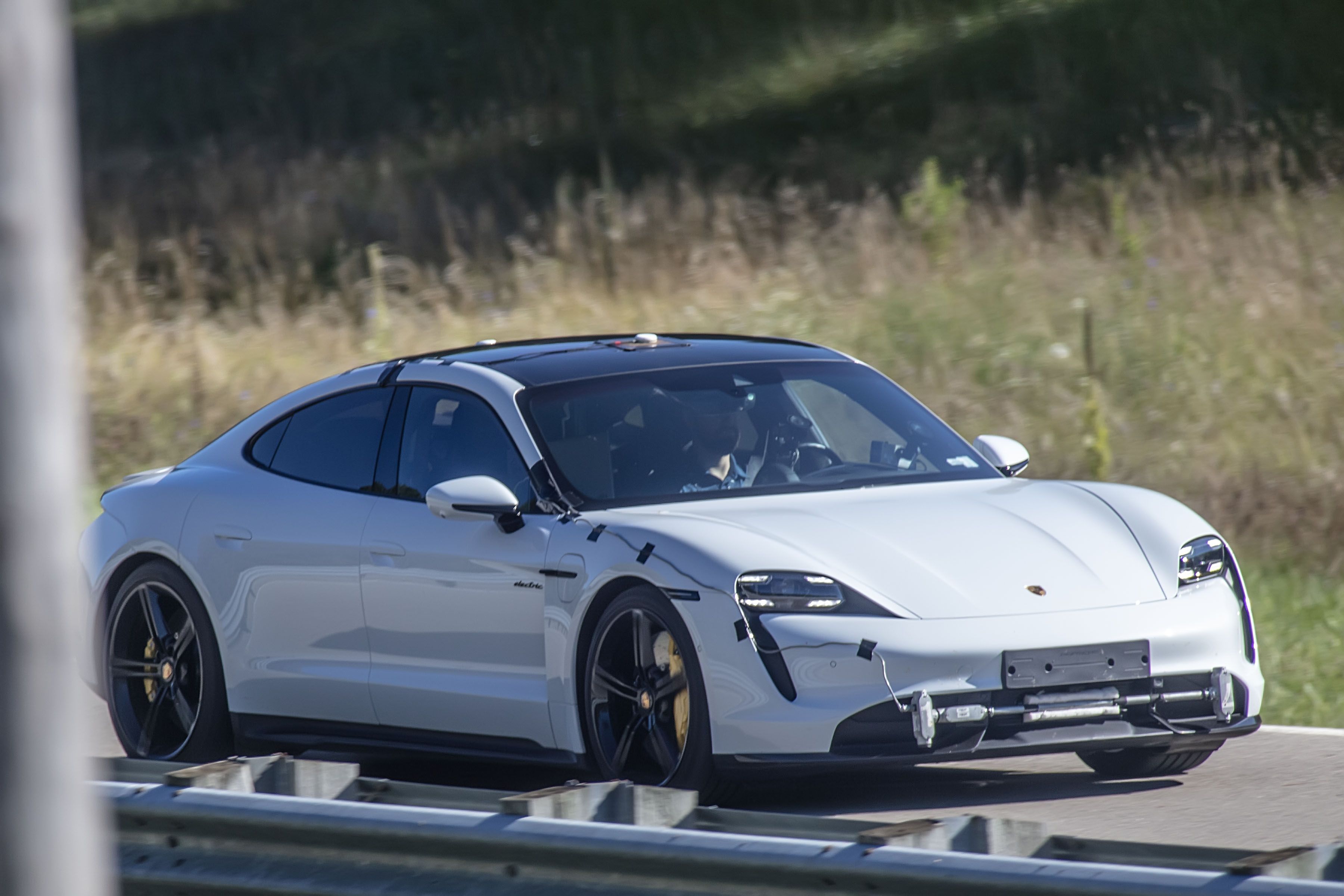 Porsche Taycan Turbo S Spotted Testing at GM's Proving Grounds