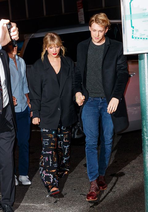 new york, new york   october 06 taylor swift and joe alwyn arrive at zuma on october 06, 2019 in new york city photo by jackson leegc images