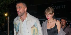 travis kelce and taylor swift are seen leaving the snl after party on october 15, 2023 in new york
