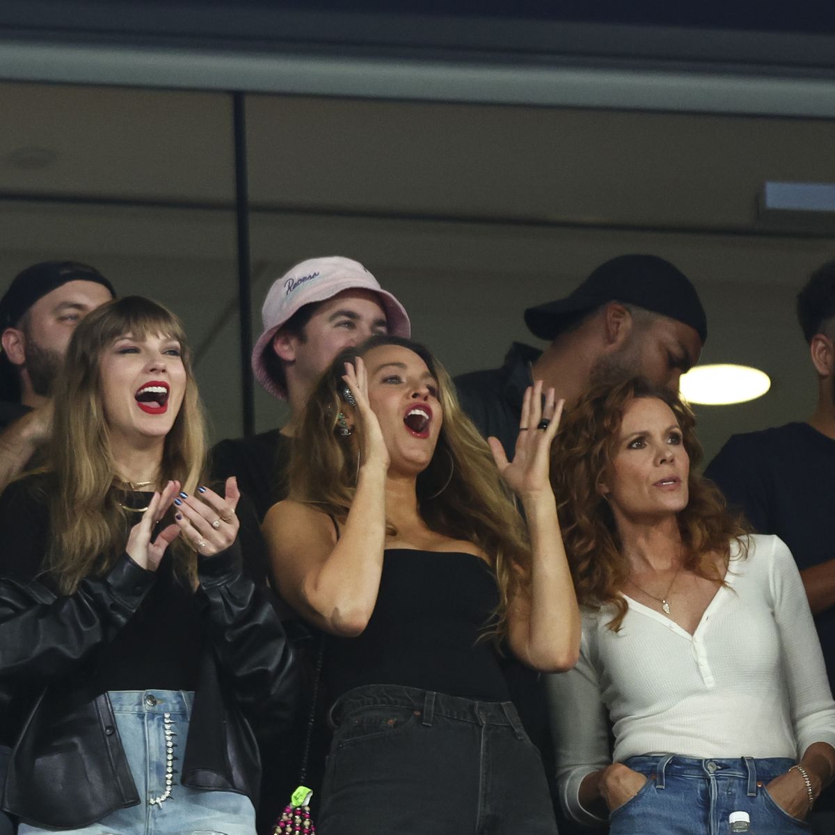 Shop Taylor Swift's Embellished Denim Shorts from the Chiefs Game