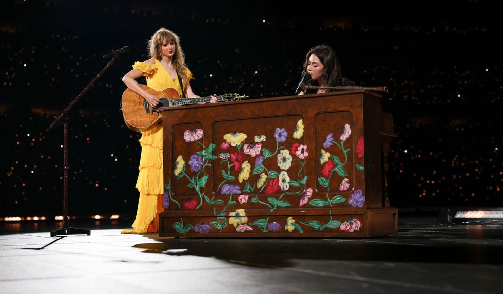 Gracie Abrams, Aaron Dessner perform with Taylor Swift during the second night of the Taylor Swift The Eras Tour in Cincinnati, Ohio.