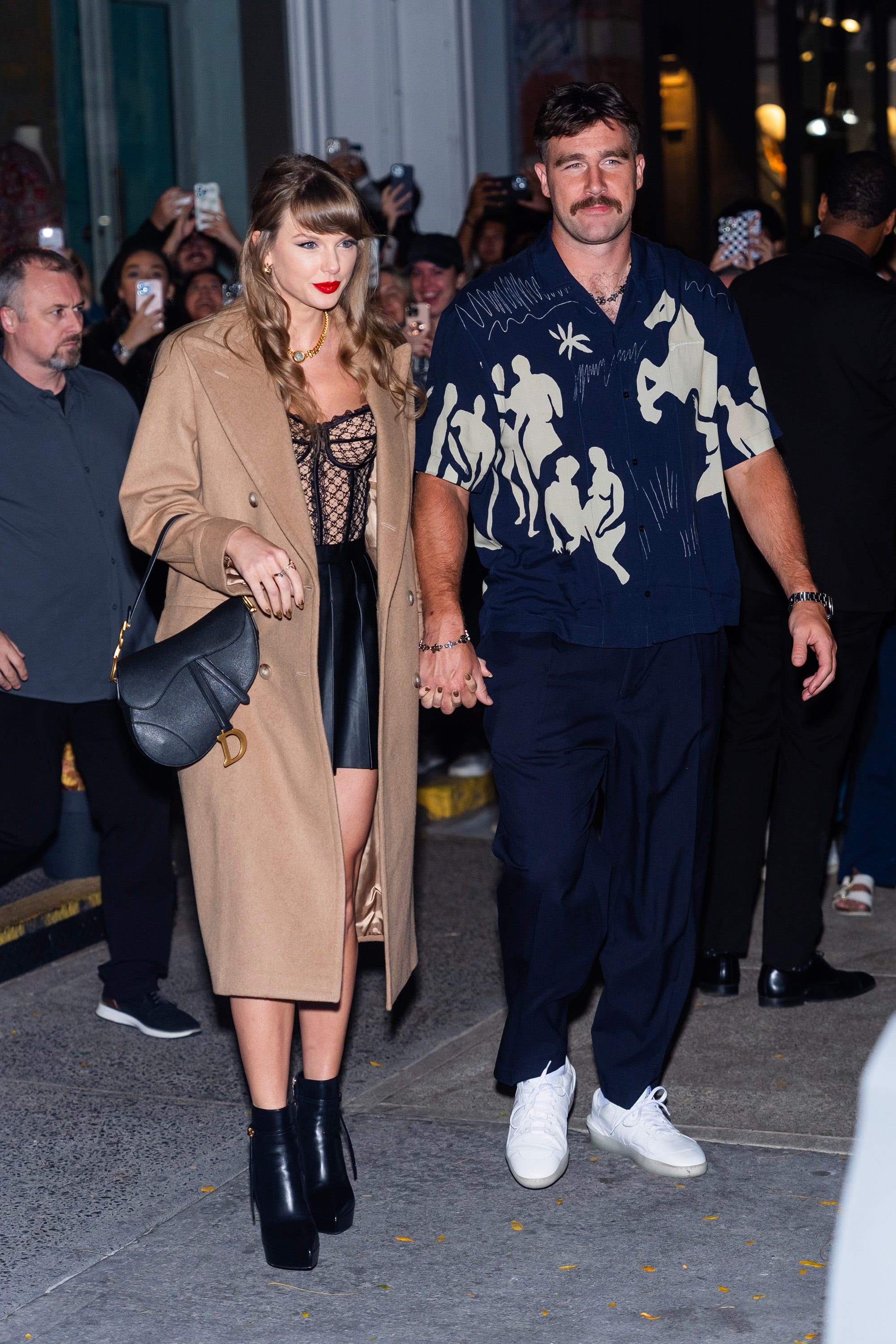 Taylor Swift Wears Gucci Corset And Leather Skirt For Travis Kelce Date