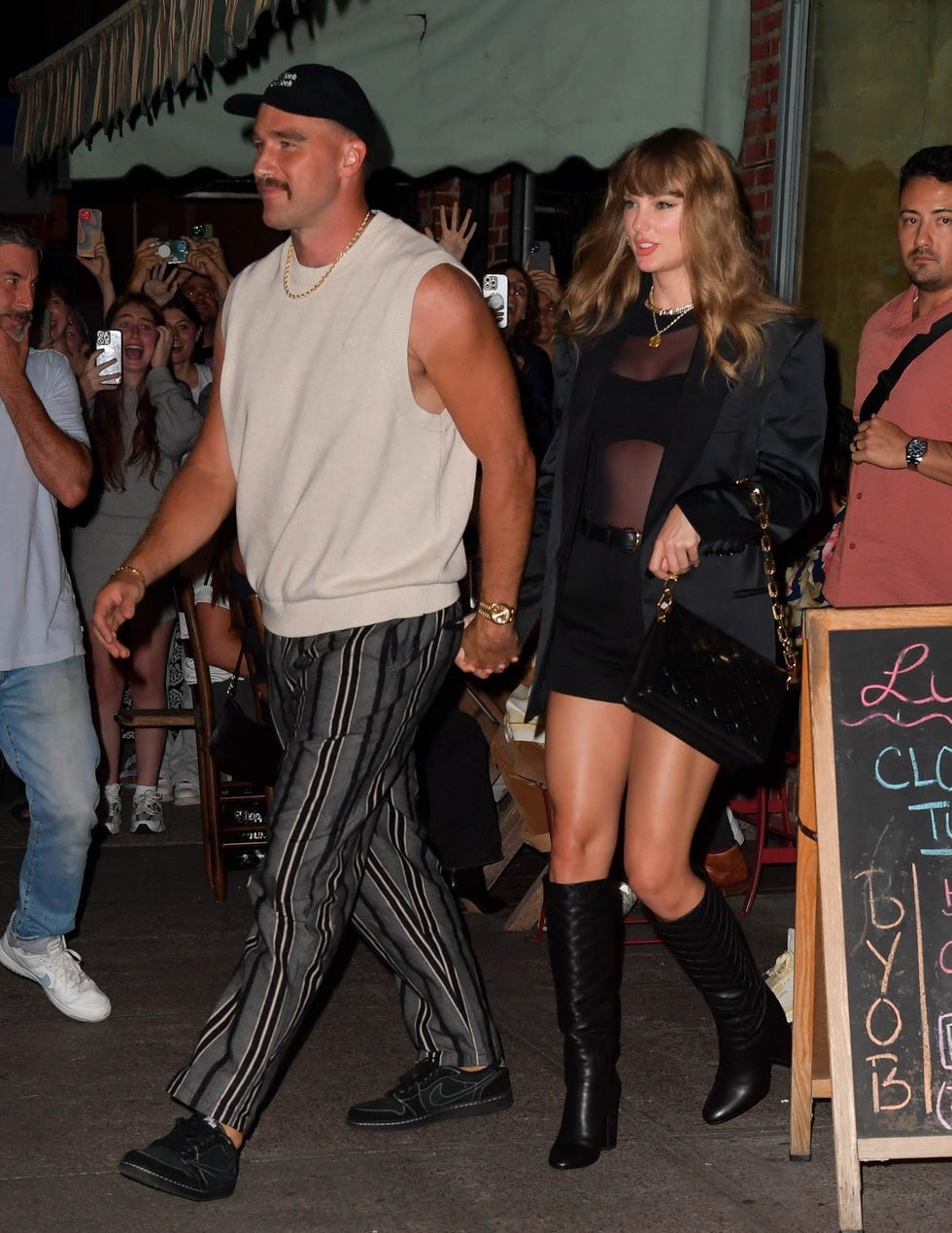 Taylor Swift Pairs a Sheer Black Top and Miniskirt for NYC Date With Travis Kelce