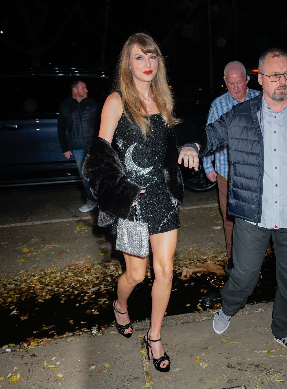 Taylor Swift Celebrates Her Birthday in a Night Sky Minidress and Epic Heels