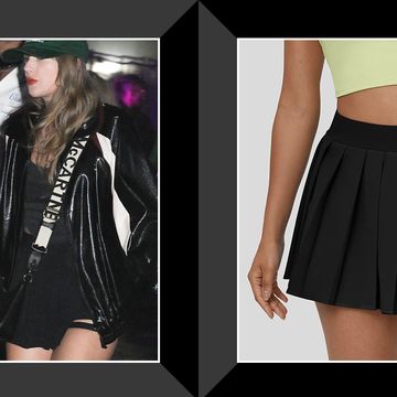ice spice with taylor swift wearing pleated skirt at coachella