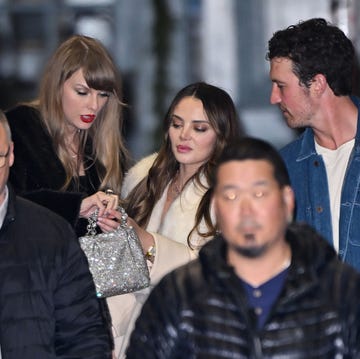 Taylor Swift showing Keleigh Sperry her ring in New York City on December 14, 2023 taylor swift showing keleigh sperry her ring in new york city on december 14, 2023