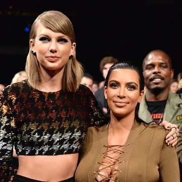 kim kardashian shared a video listening to taylor swift is the feud over