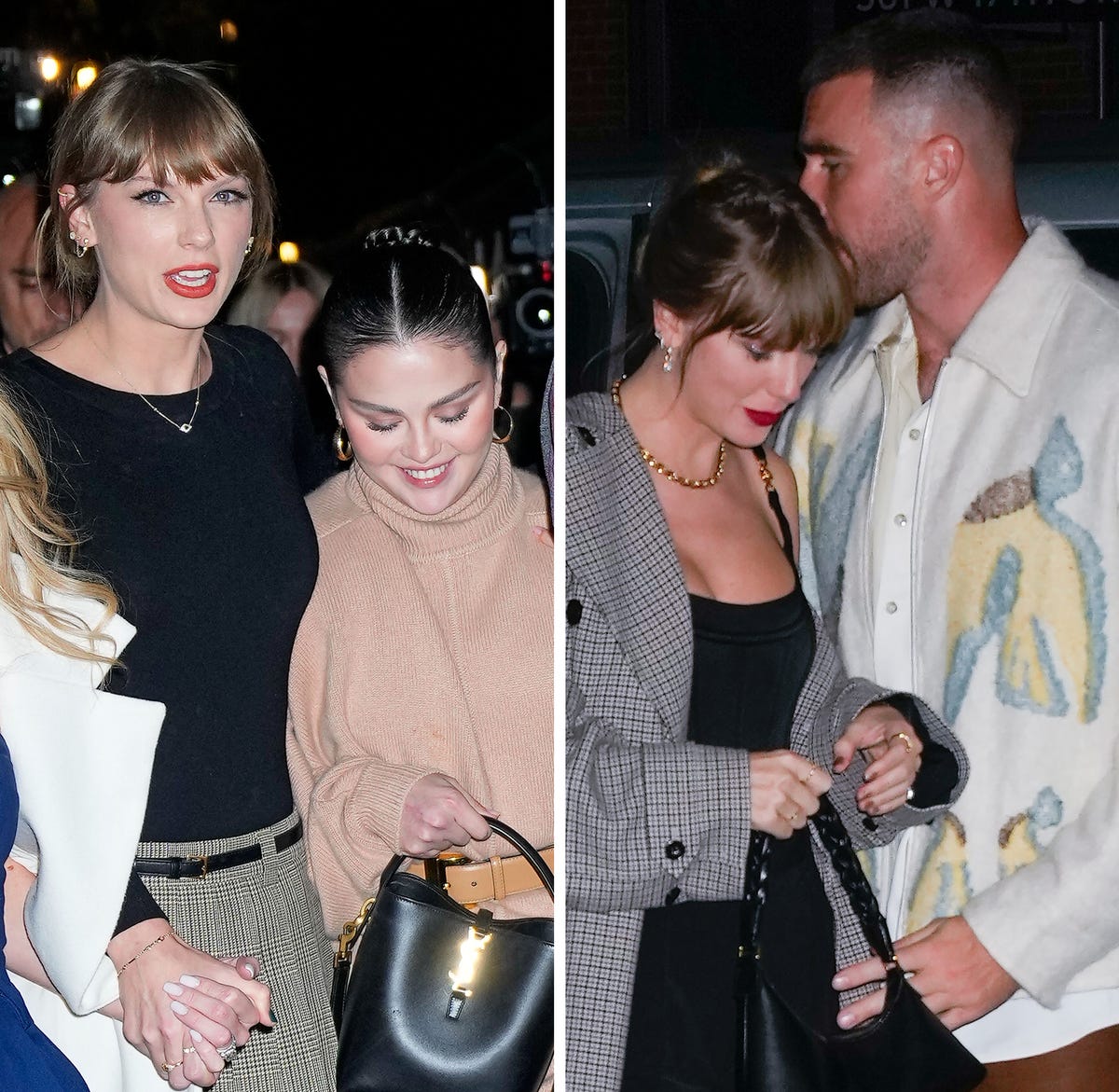 taylor swift, selena gomez i travis kelce