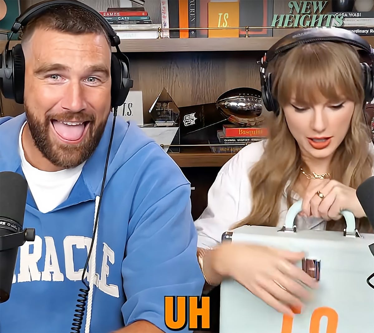 travis kelce e taylor swift quando ela anunciou seu álbum