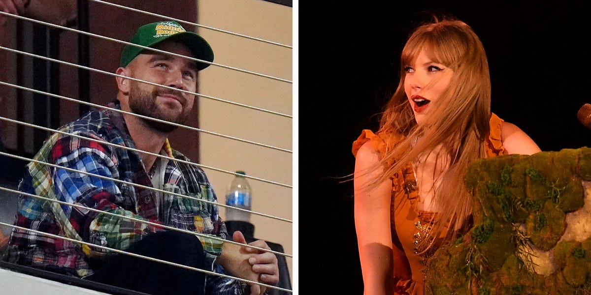 Taylor Swift runs to kiss Travis Kelce after he attends her second Eras  show in Argentina