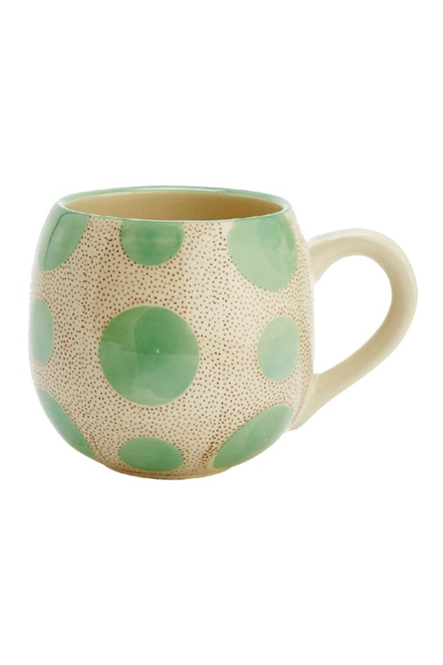 taza de lunares verdes