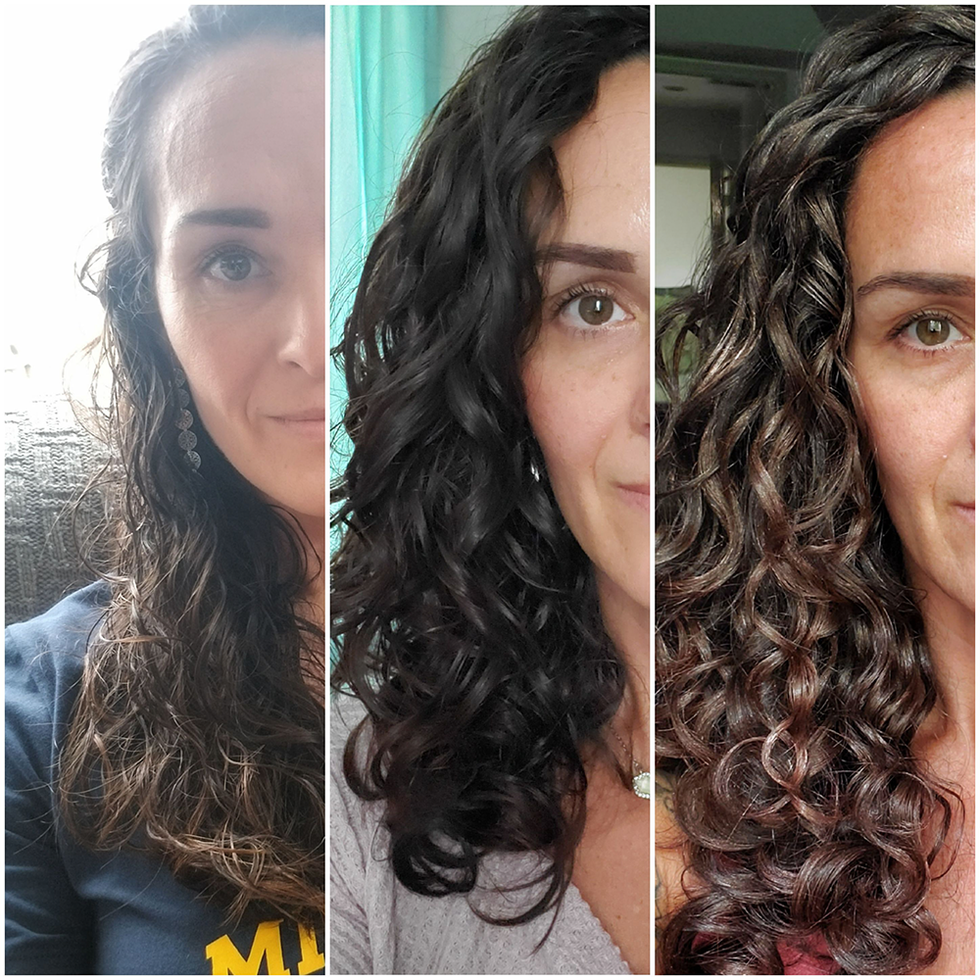 curly girl method before and after