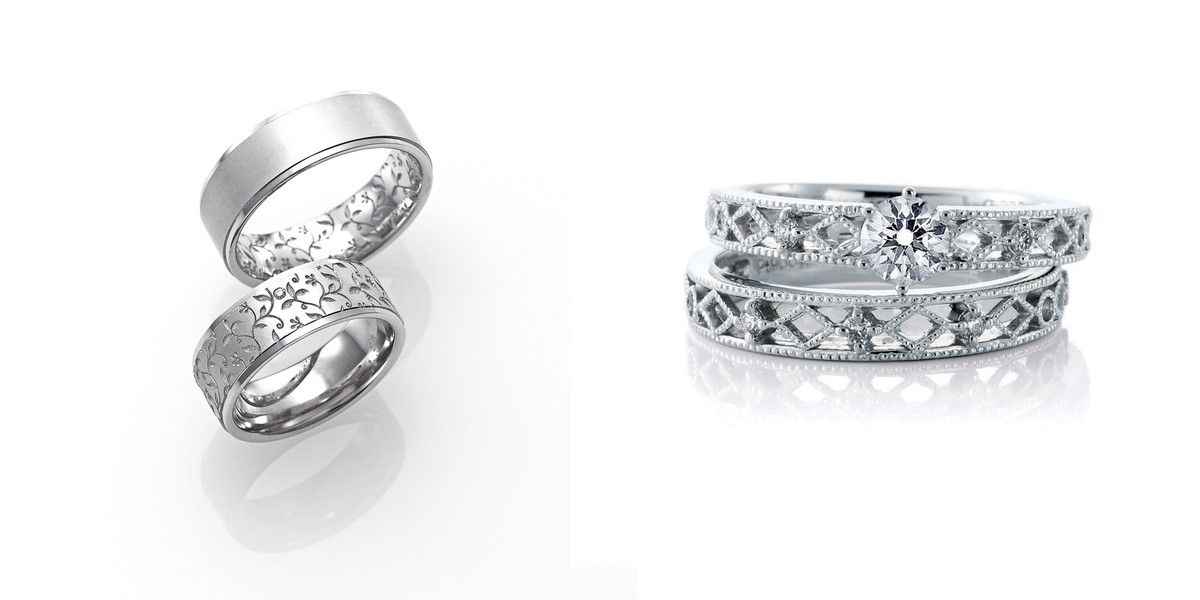 マリッジリングらしくない」のが魅力！ 凝ったデザインの太めの結婚指輪