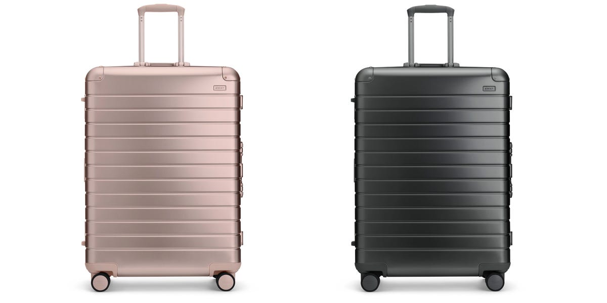 away rose gold suitcase