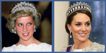 princess diana and kate middleton wearing a crown