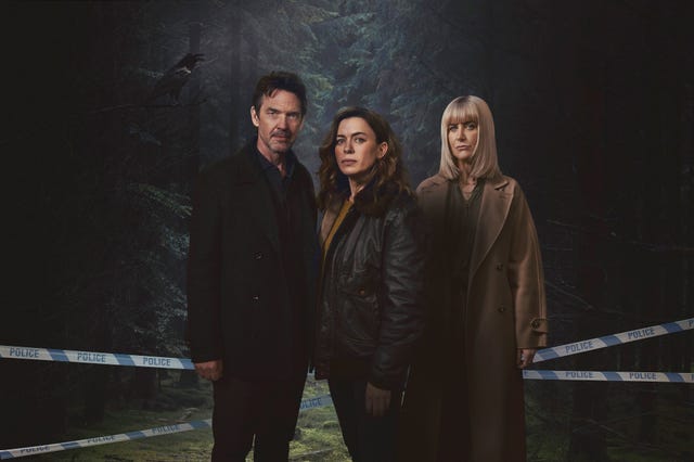 picrure shows l r di lou stanley played by dougray scott, dci jeanette kirkland played by eve myles and sophia craven played by katherine kelly