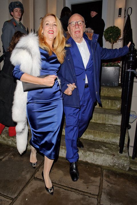 jerry hall and rupert murdoch at evgeny lebedev's london townhouse