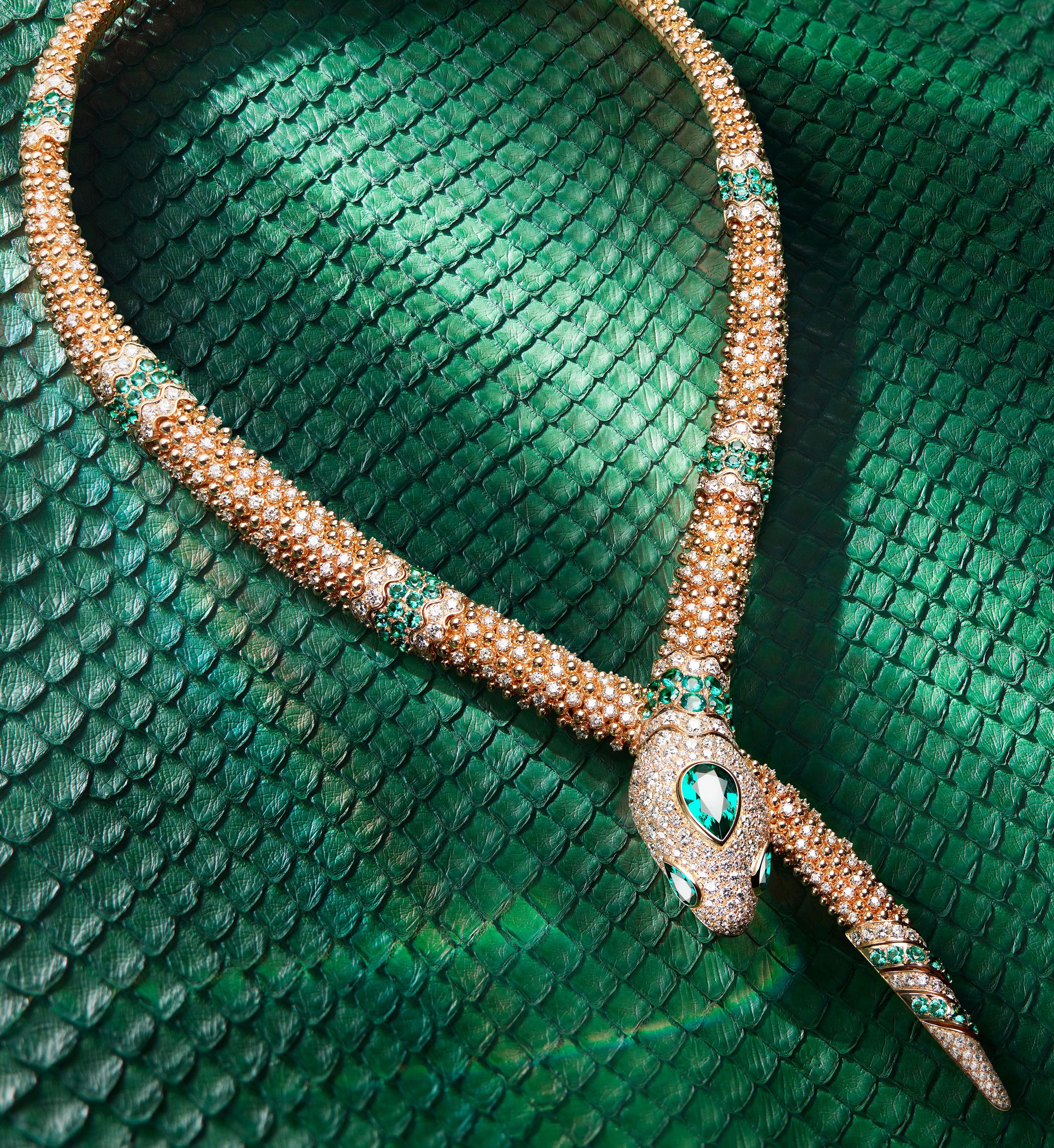 Shop BVLGARI Serpenti Viper 18K Rose Gold & Diamond Choker | Saks Fifth  Avenue