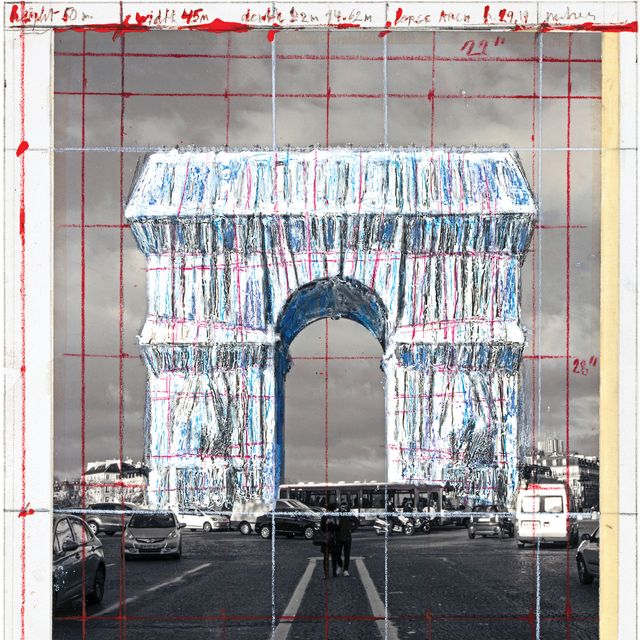 Christo Arc de Triomphe proposal rendering