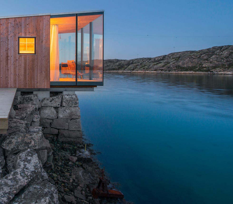 sea cabins at manshausen island, norway