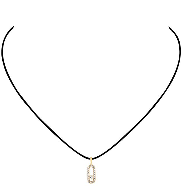 a necklace with a diamond pendant